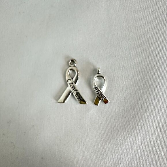 Breast Cancer Awareness Charms And Gift Bag Lot - New - Picture 2 of 5